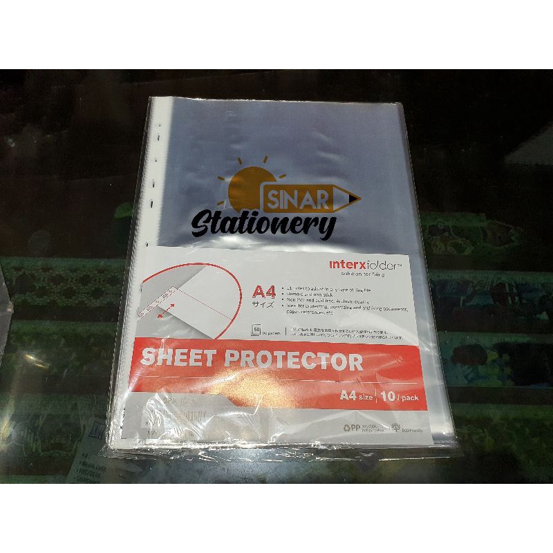 

Sheet protector a4 interx 1pak isi 10pc