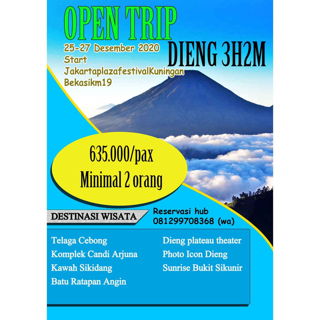 Open trip dieng murah start jakarta dan bekasi