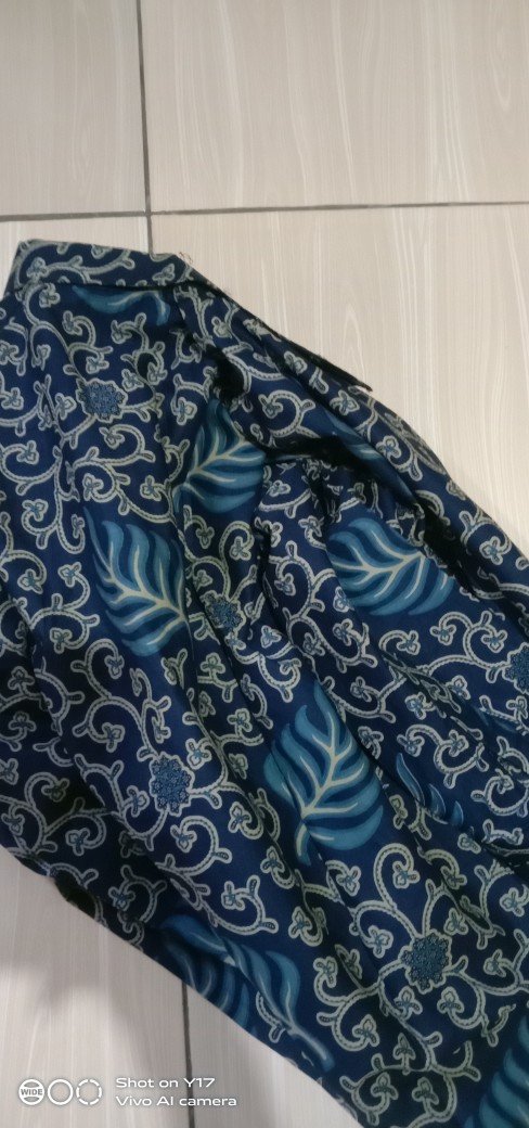 Kemeja Batik Lembayung Navy Full Furing Katun Halus Baturaden Size M-xxl Hight Quality Free Masker