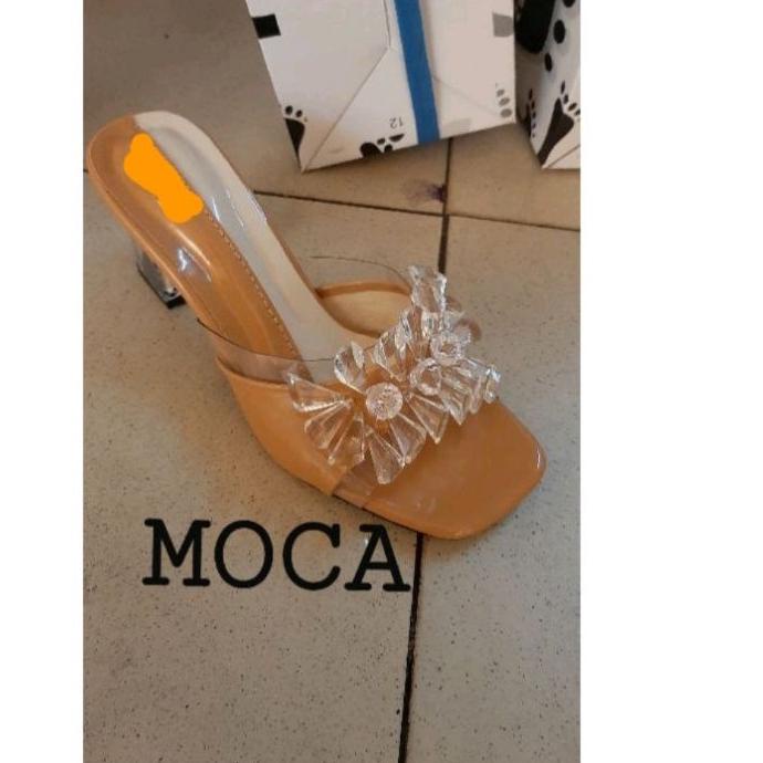 ♕ sandal heels wanita payet cantik 7cm an903 ♗