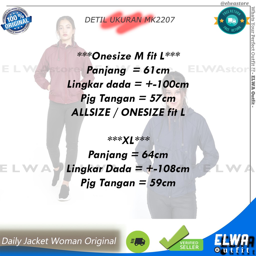 ZIPPER MK2207 BANYAK WARNA Jaket Hoodie Wanita Parasut Jaket Cewek Motor Original Distro Murah-8