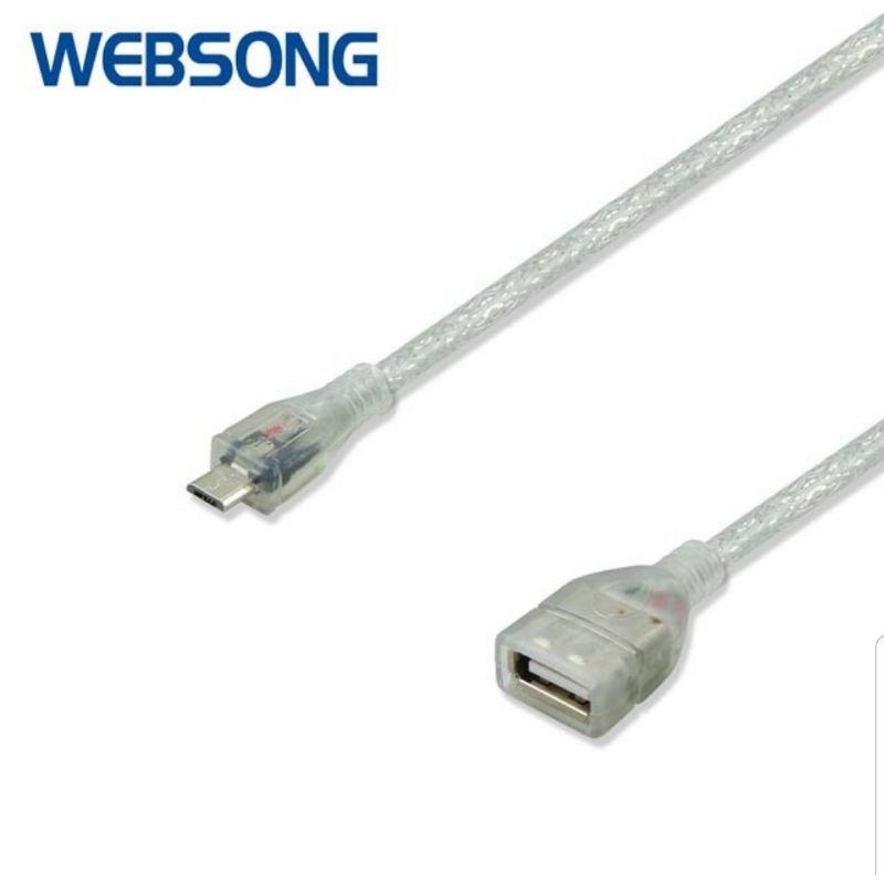 Kabel USB Micro B Male to USB A Female OTG 20CM High Quality WEBSONG