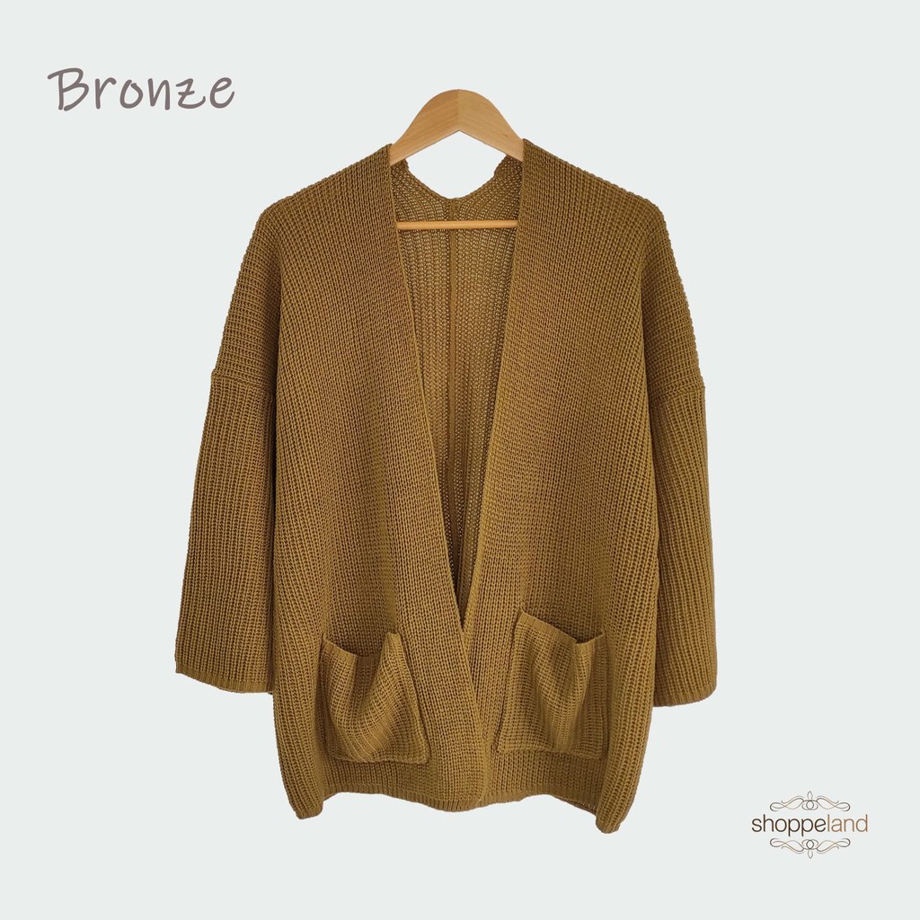 CARDIGAN RAJUT LAVELLA OVERSIZE-Bronze