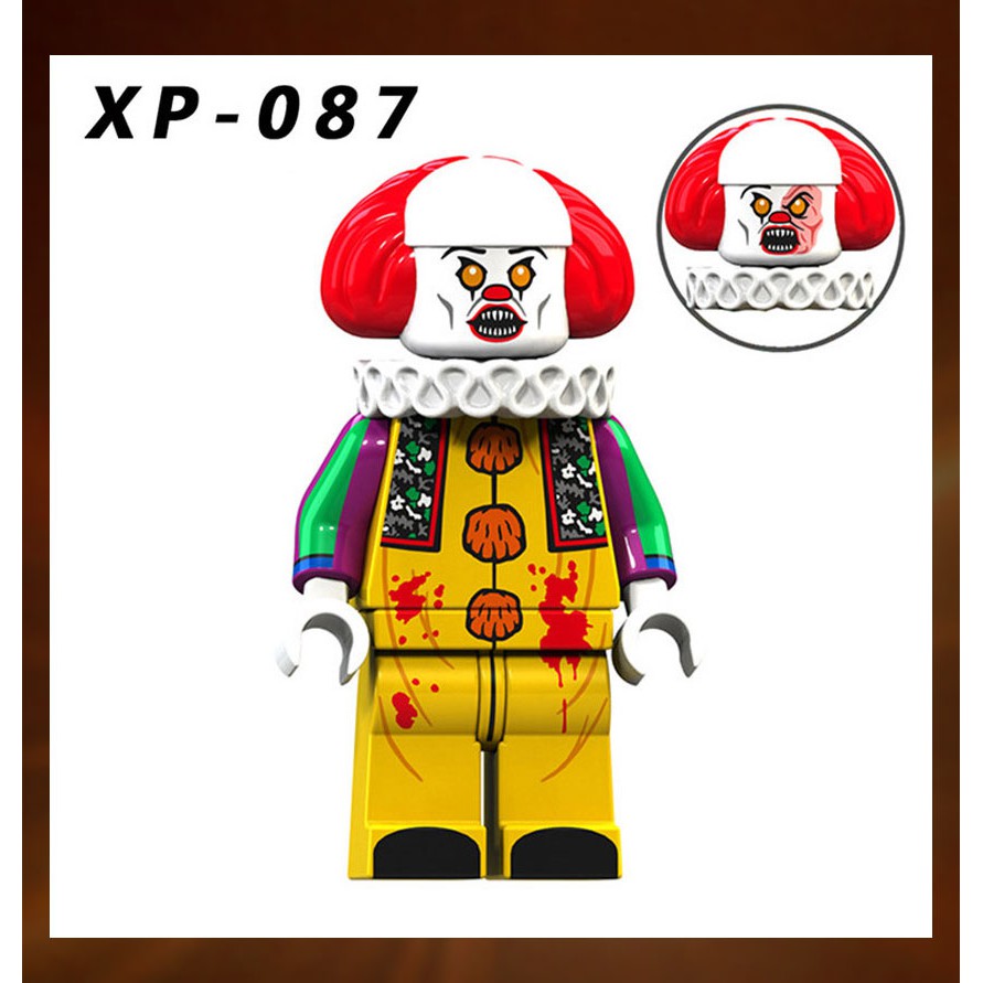 Mainan Lego Halloween Horror Movie Pennywise Clown George Beverly Chosen Jacobs Action Figures Shopee Indonesia