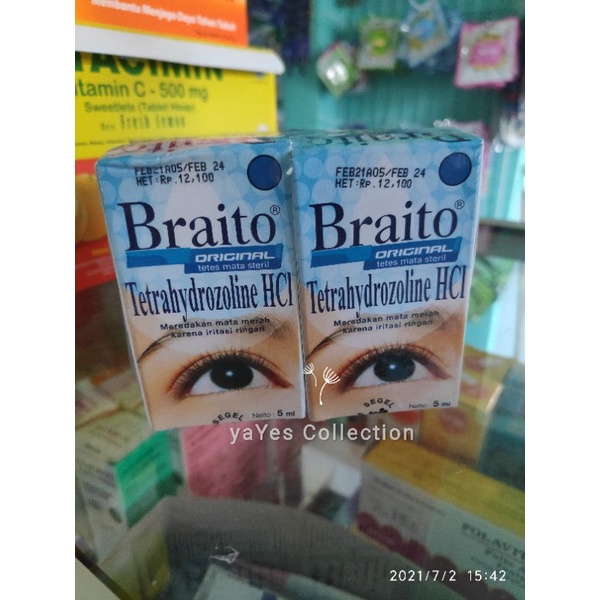 Braito obat Tetes Mata Steril 5ml Exp 2024 Original ori meredakan merah iritasi ringan