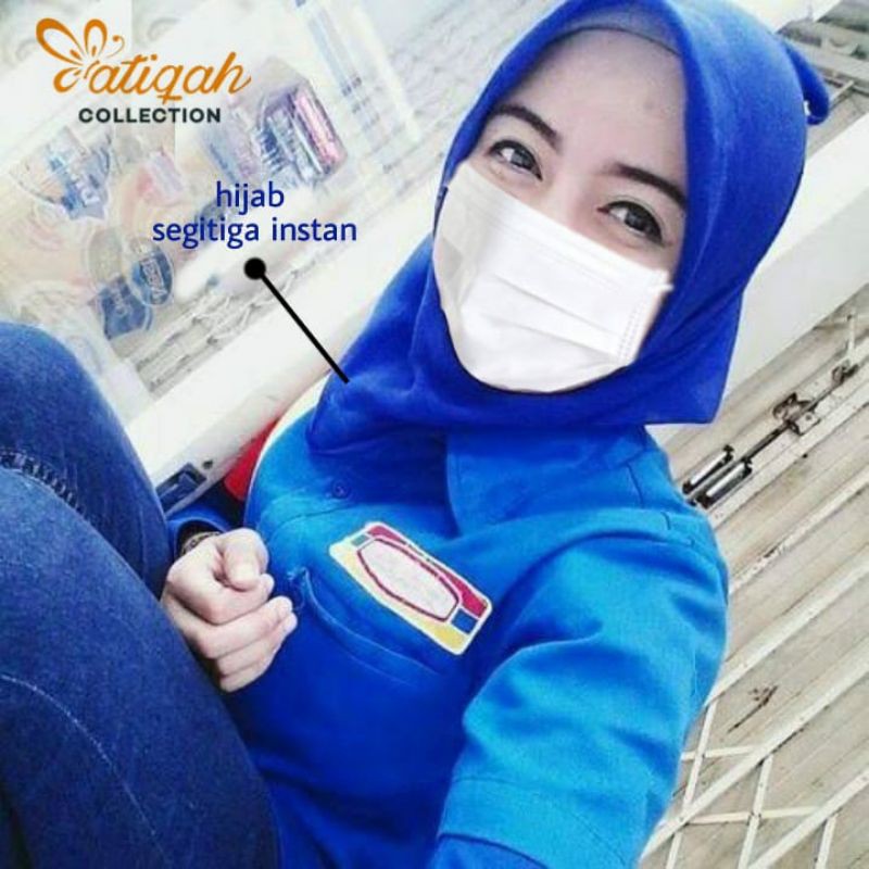 JILBAB SEGITIGA INSTAN POLOS PEGAWAI MINIMARKET DAN OPERATOR SPBU