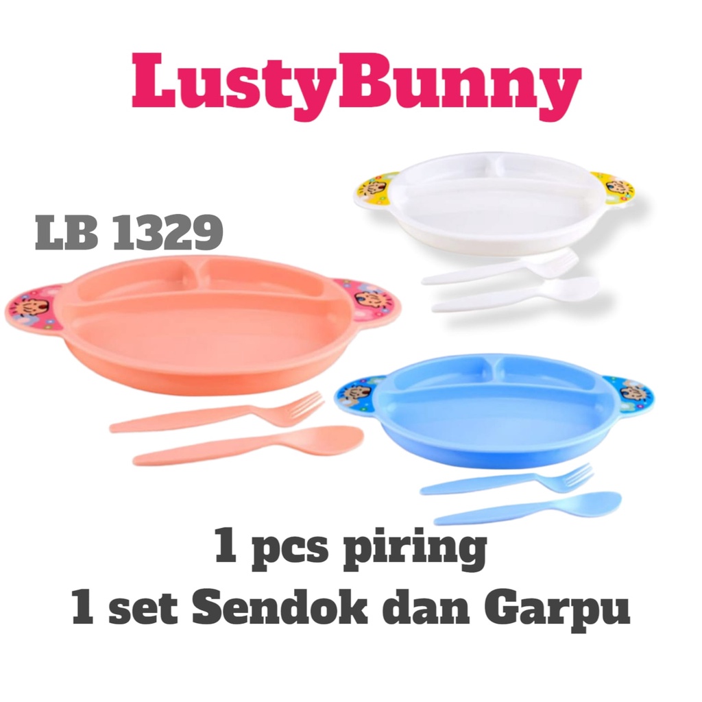 GloryBaby-LustyBunny Peralatan Makan Bayi 3 in 1 Tempat Makan Bayi