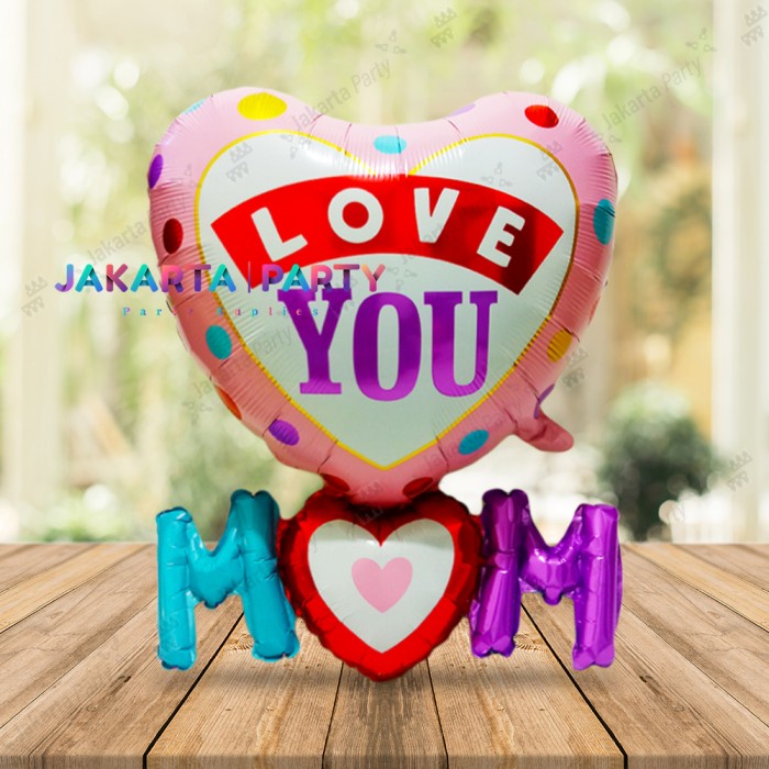 Balon Foil love Susun Love You Mom JUMBO / Balon Foil Love You Mom