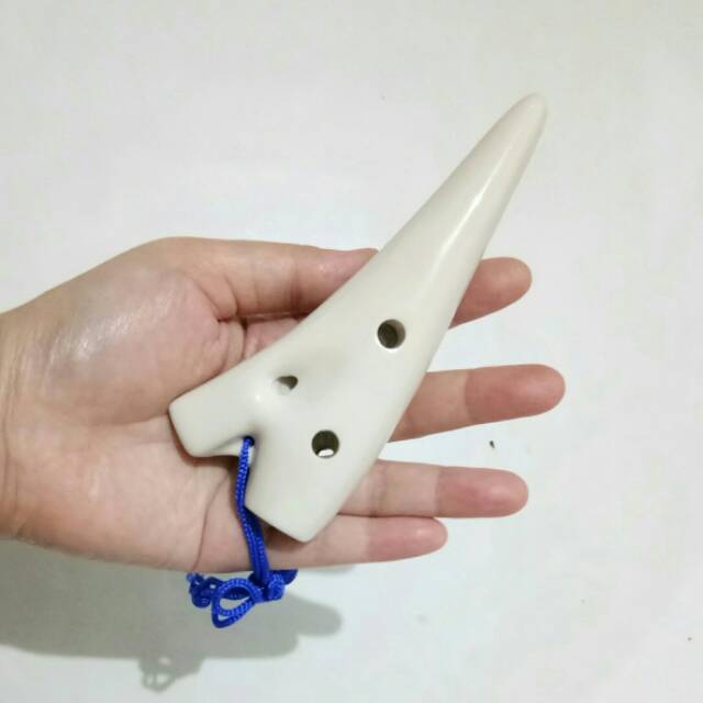 Ocarina alat tiup Okarina model segitiga bahan keramik alat musik etnik