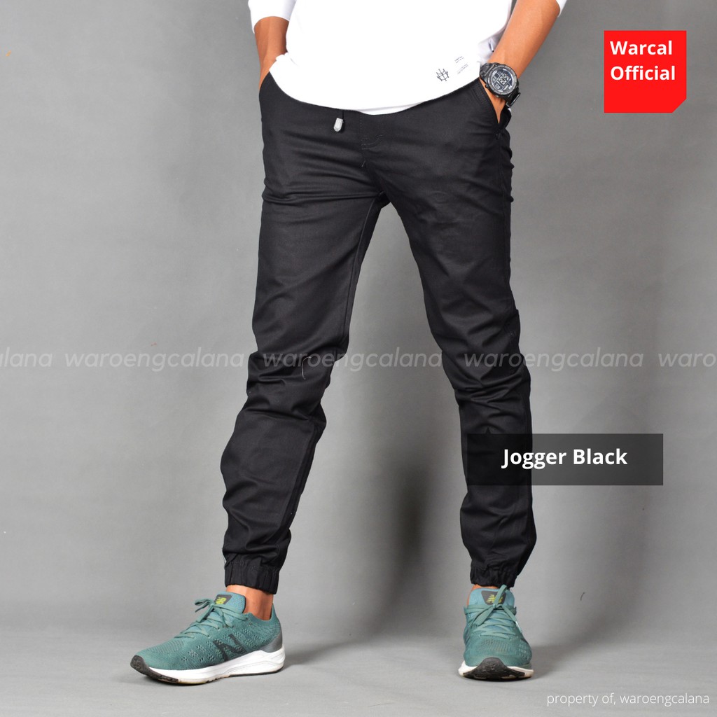 Jogger Pants Black Celana Panjang Pria