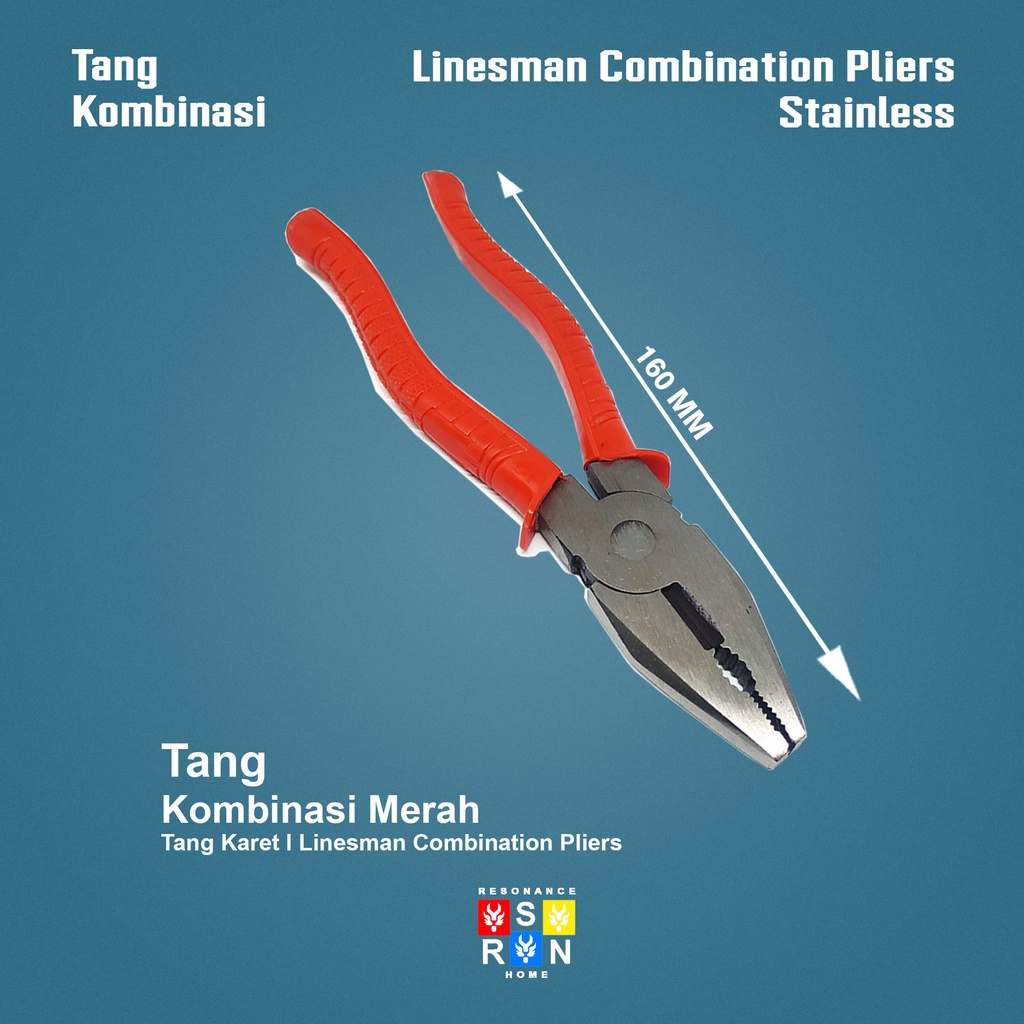 Tang Kombinasi Merah Murah l Tang Karet l Linesman Combination Pliers Resonance Home