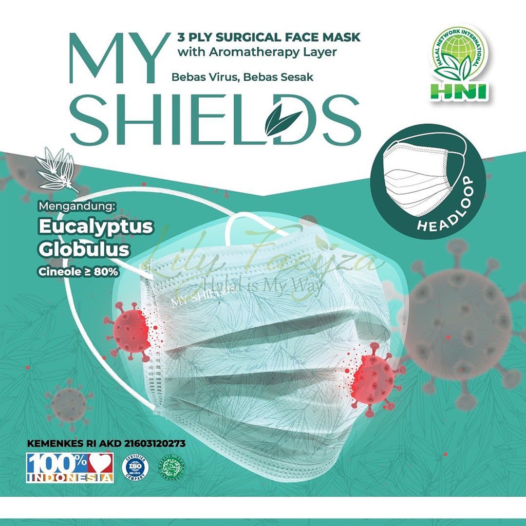 Masker My Shield HNI / Masker Beraromaterapi / Masker Medis / Masker Headloop HNI BLITAR