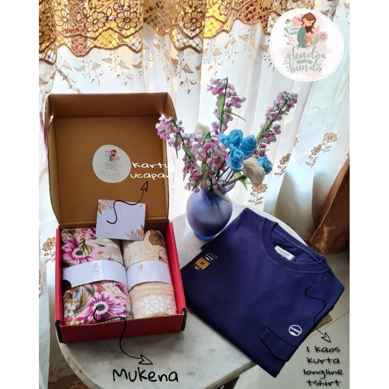 

Hampers Nikahan - Kado Nikahan - Kaos Kurta - Mukena