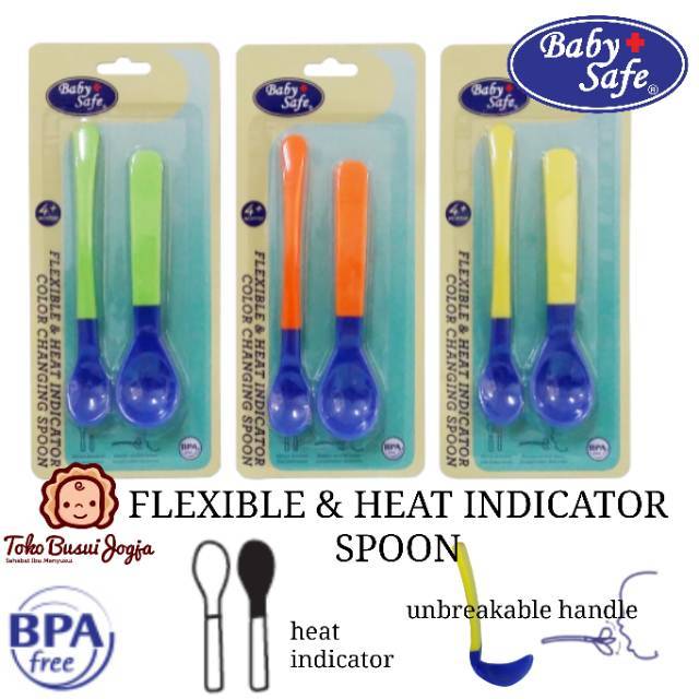 Sendok Sensor / Sendok Makan Bayi Baby Safe / Flexible Head Spoon