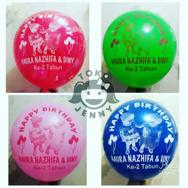 Balon sablon ulang tahun gambar anak