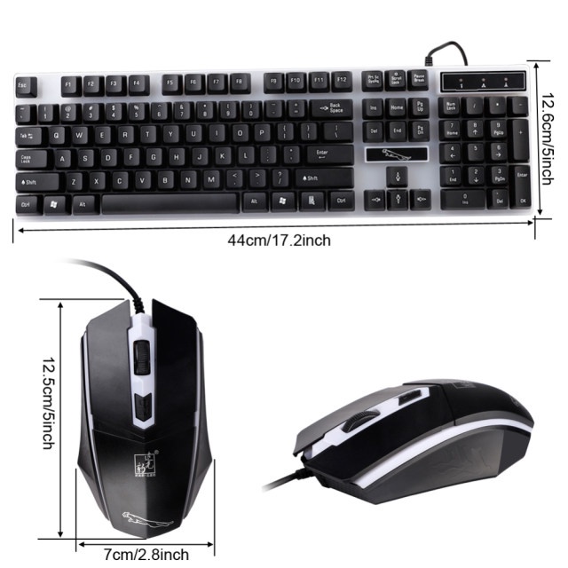 iFOX G21 Combo Paket Keyboard Cable Gaming + Mouse Gamer Kabel RGB LED Backlight Fullsize