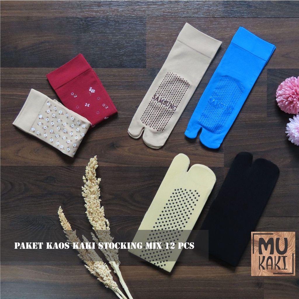 Paket Kaos Kaki Stocking Jempol Mix 12pcs Mukaki