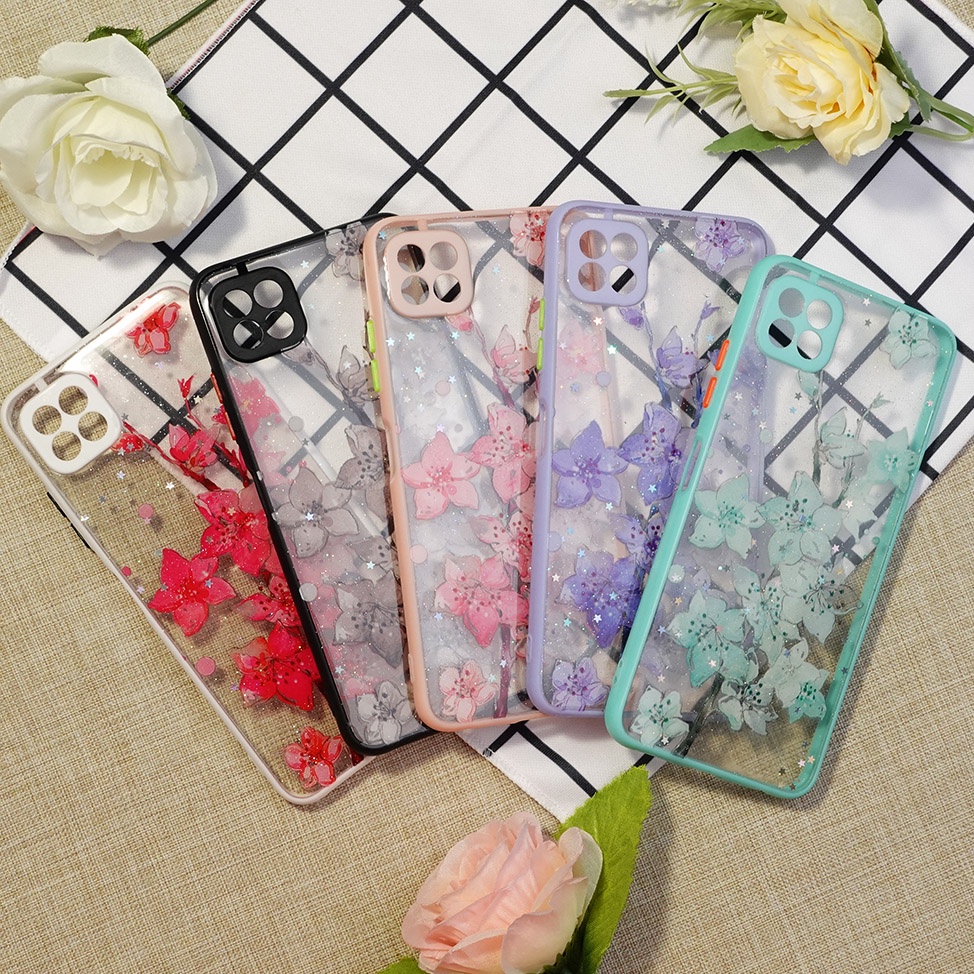 SOFTCASE MOTIF BUNGA SAMSUNG A02 A22 A22 5G A52 A72 J2 PRIME A3S A9 2020 A5 2020 C20 4G Y17 Y15 Y12 NOTE 9 M3 X3 CASE FLORIST