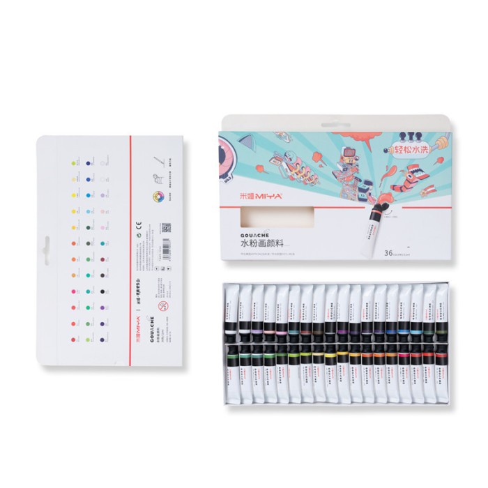 

MIYA Gouache Painting Tube Set 12ml 12 Colors / Cat Lukis