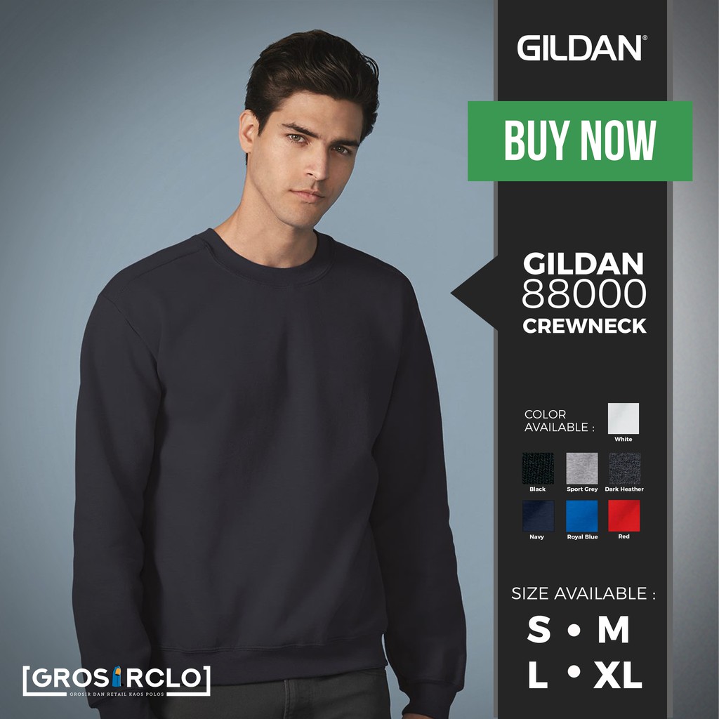 BAJU CASUAL FORMAL  - Gildan Sweater Crewneck Heavy Blend Original Grosir Satuan Murah 20s