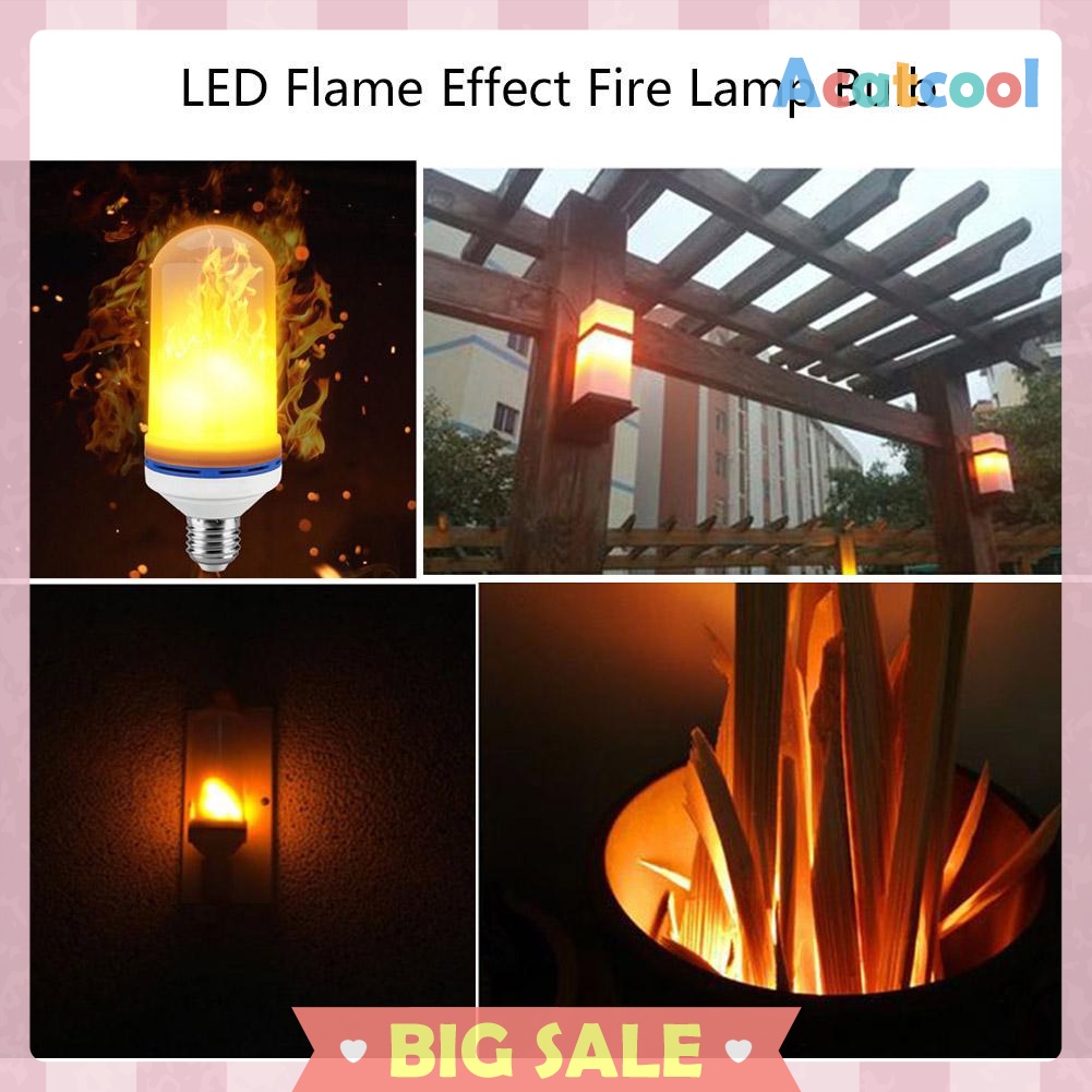 E27 Flame Effect LED Light Blub 3 Mode Fake Fire Flickering Emulation Lamp