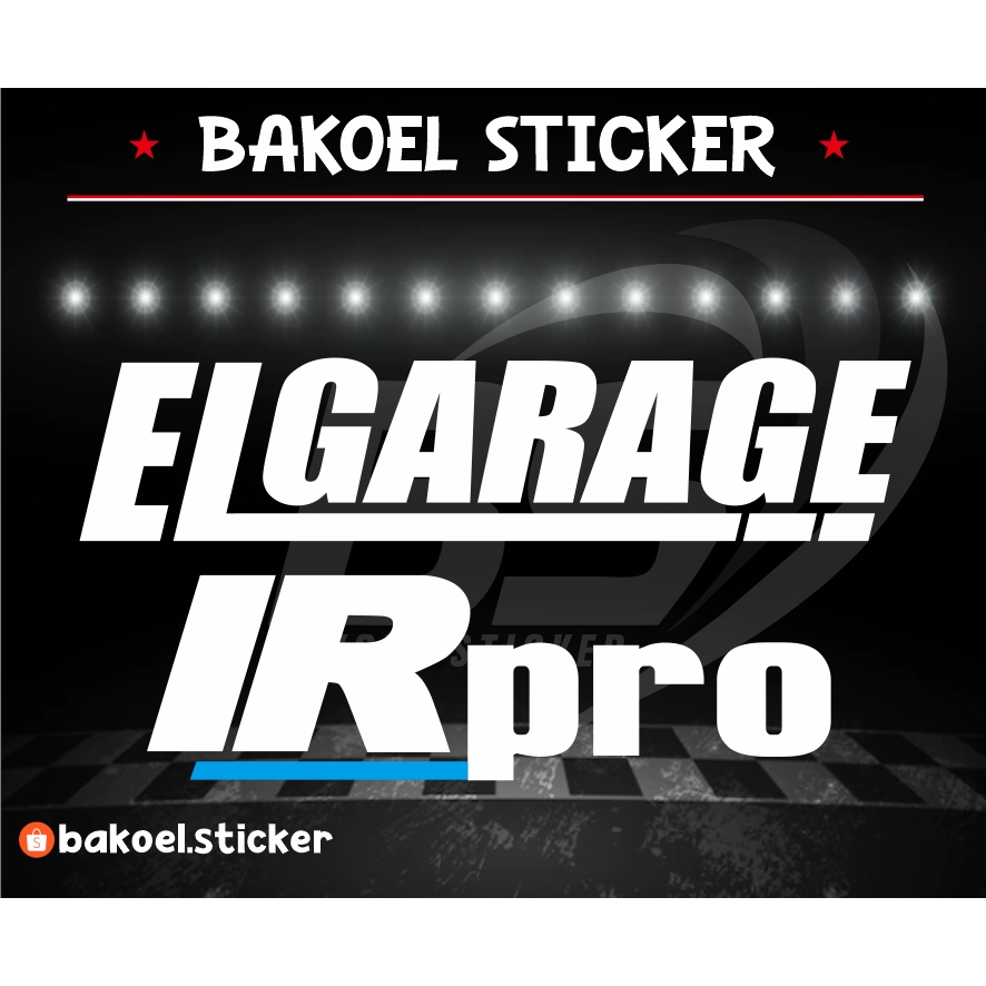 Stiker EL GARAGE - IR Pro menyala untuk mobil belakang | cutting sticker