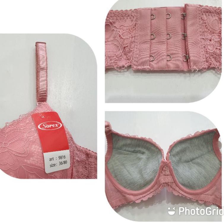 Serbuuuu..BRA | BH SOREX 9816 ORIGINAL | Bh Push Up Busa Tebal Pakai Kawat Brokat Kait 3