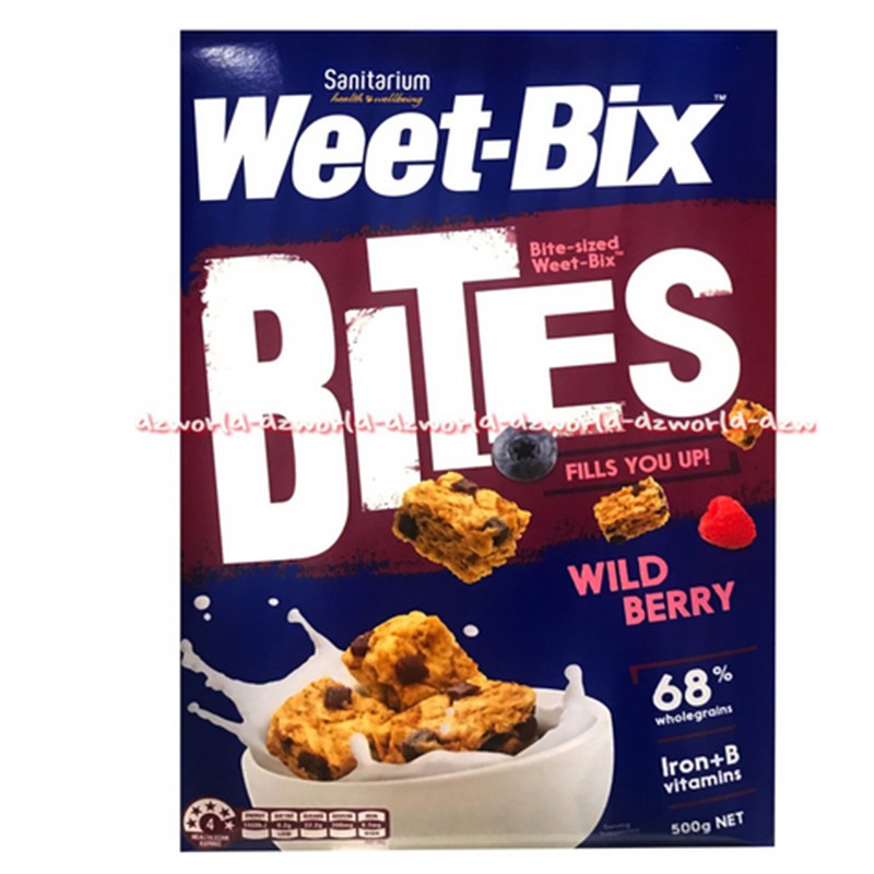 Sanitarium Weet Bix Bites Wildberry 500gr sereal dengan buah willdberry dan cocok untuk vegetarian