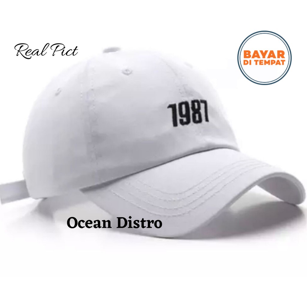 BANTING HARGA  Topi Baseball Bordir 1987 pria Dan Wanita Distro Original Keren 2021 / Topi Baseball Pria Dan Wanita Bordir 1987 / topi pria terlaris dan paling keren 2021 COD