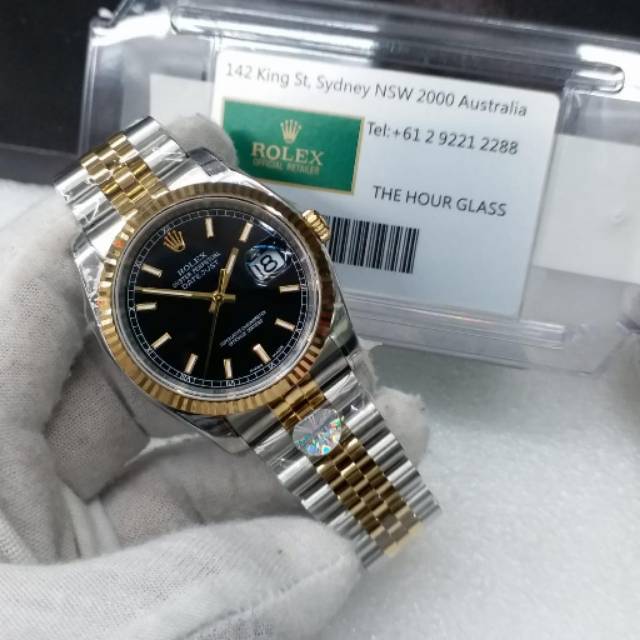 Jam Tangan Pria Rolex DateJust Kombinasi Gold AR Swiss Eta Clone Original Automatic watch