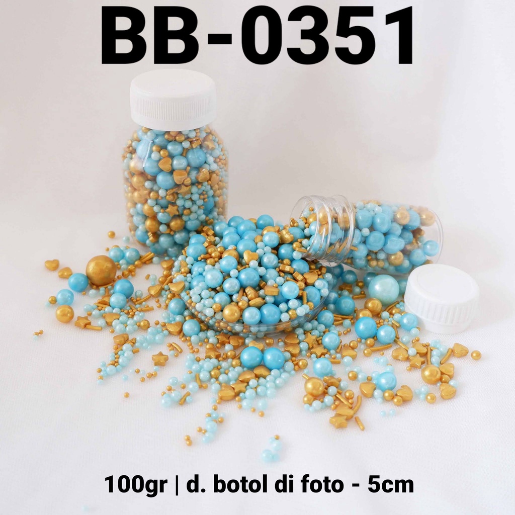 

BB-0351 Sprinkles sprinkle springkel 100gr mutiara gold biru emas yamama baking grosir murah sprinkles cake dekorasi mutiara trimit decoration story sprinklestory sprinklesstory sprinkle story yamama baking