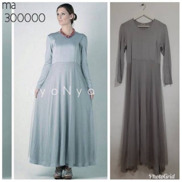 Preloved Fatma Tulle Nyonya Nursing Wear x Khimar Zafeetri Dusty Purple