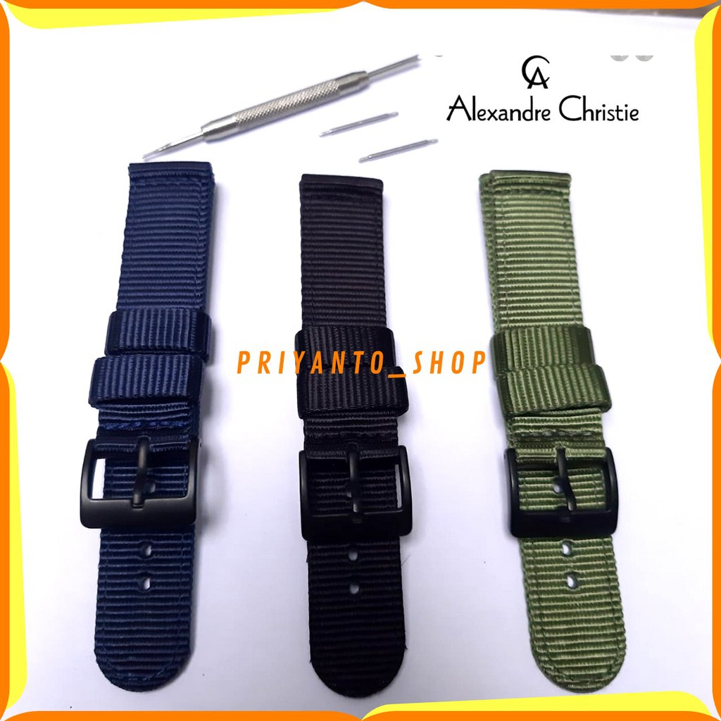 STRAP LEATHERS TALI JAM CANVAS NYLON ALEXANDRE CHRISTIE 20MM FREE PEN WATCH BEND TERMANTUL PREMIUM