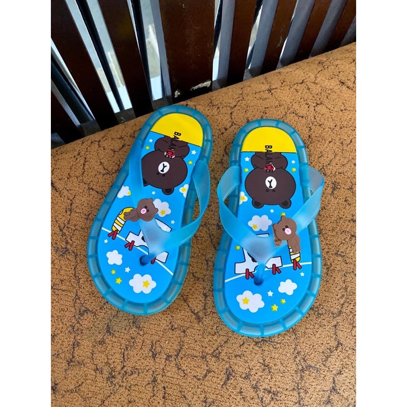 BROWN LAMPU jepit sendal jelly