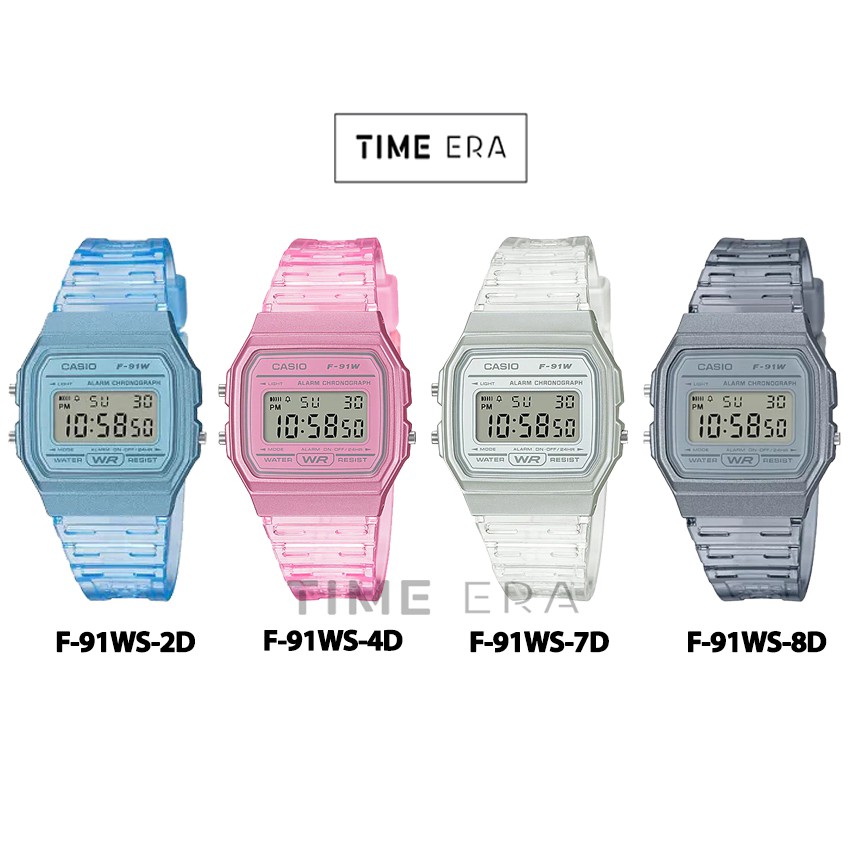 Casio Original F-91WS-2D 4D / F91WS 7D 8D Jam Tangan Unisex Karet F91 F91W F91WS