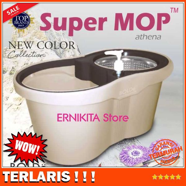 ALAT PEL SUPER MOP BOLDE ATHENA | STAINLESS+BOTOL WANGI+DRAINASE