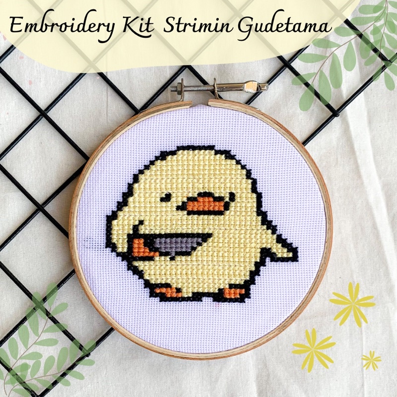 Embroidery Kit Strimin Gudetama - Paket Sulam Kristik