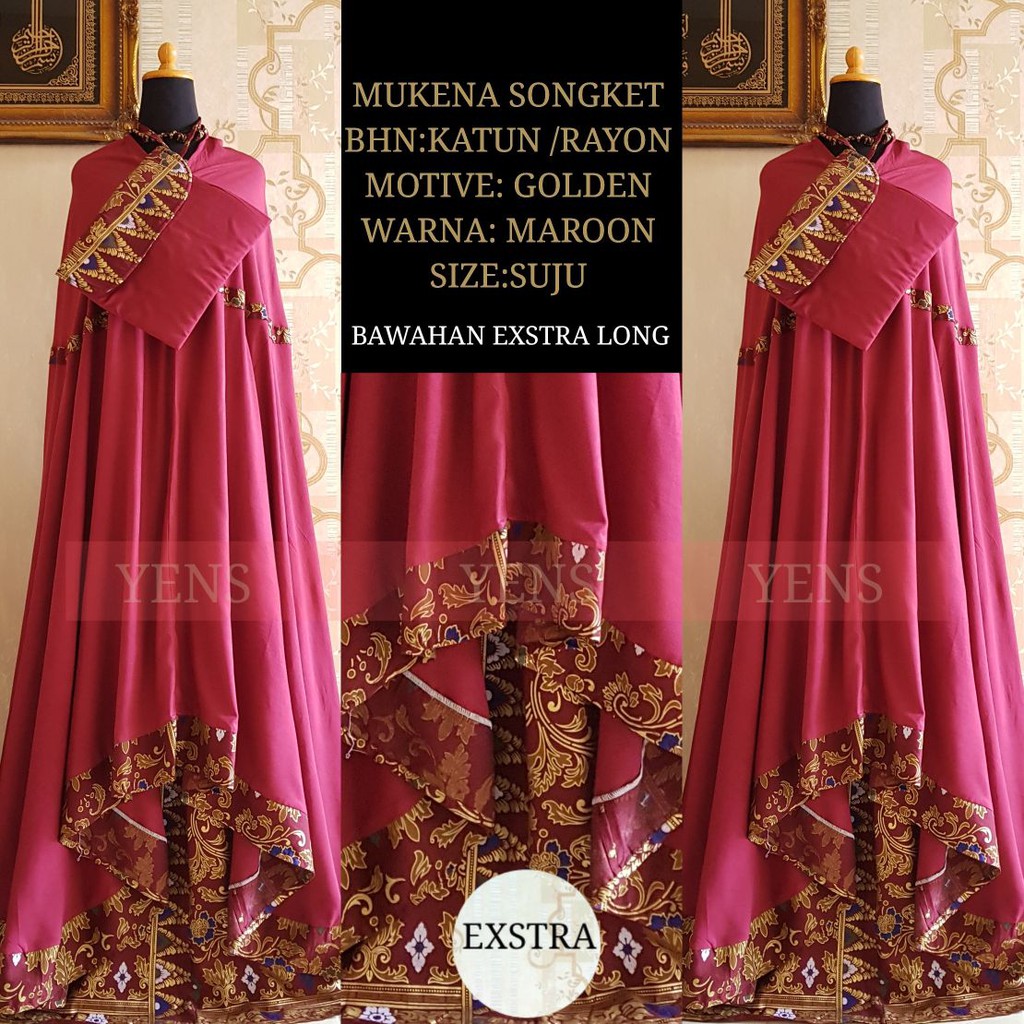 mukena Bali songket Prada Exlusive Yens Golden