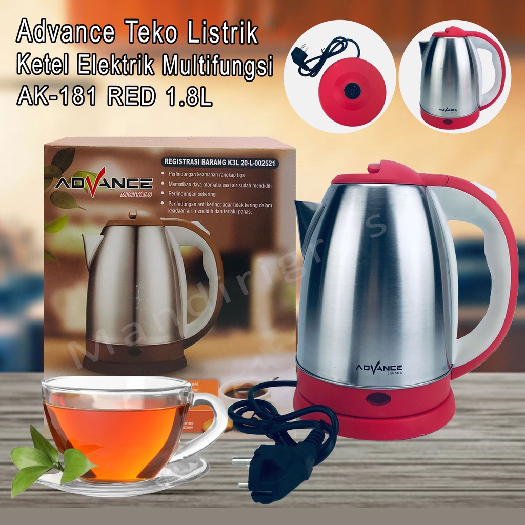 Teko Listrik * Advance * Ketel Elektrik * AK-181 RED 1.8L