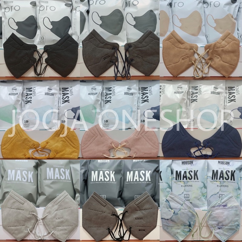 MASKER KN95 MOUSON WARNA WARNI ISI 10PCS - MASKER MOUSON PRO - MASKER KN95 MURAH - MASKER KN95 EMBOS