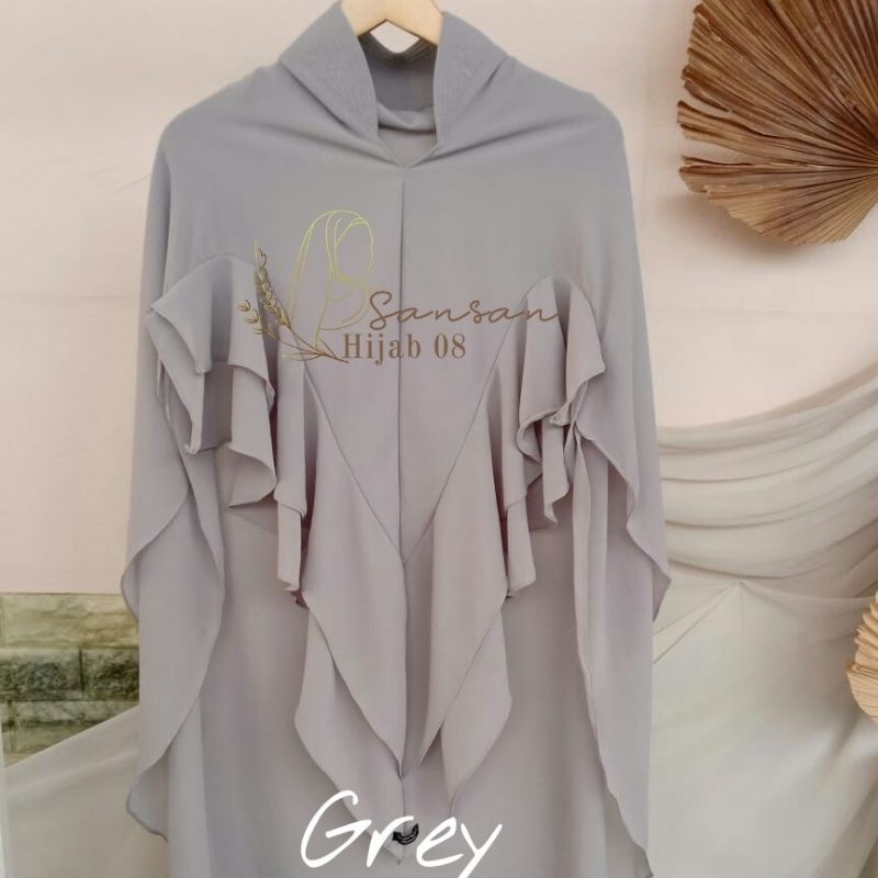 sansanhijab Hijab Namira 2 Layer Syar’i – Ceruty Babydoll, Adem &amp; Menutup Dada Sempurna