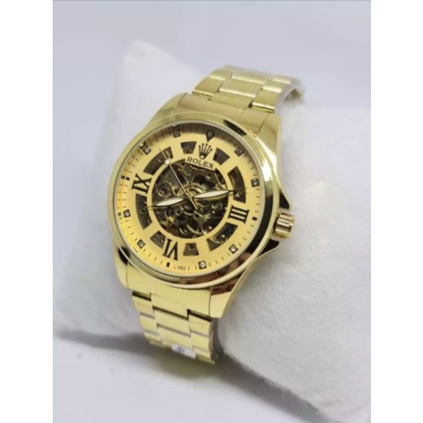 Jam Tangan Pria Rolex Automatic Rantai Transparan