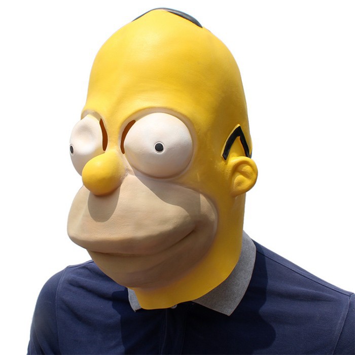 TOL-25 topeng latex karet kepala homer simpsons head mainan prank