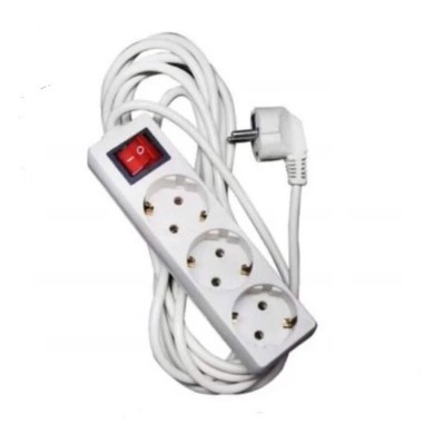 Stop Kontak Orenchi 3 lubang - kabel 5 meter - Putih