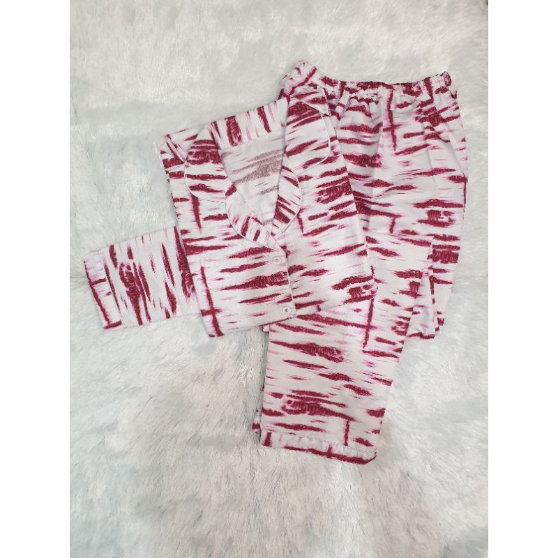Baju Tidur Piyama Wanita Cewek Pajamas Dewasa Motif Tie Dye PP-PP TIE DYE LINE RED