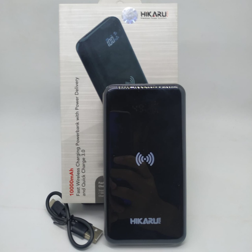 POWERBANK WIRELESS CHARGING 10000MAH HIKARU T69 ORIGINAL GARANSI 1TAHUN