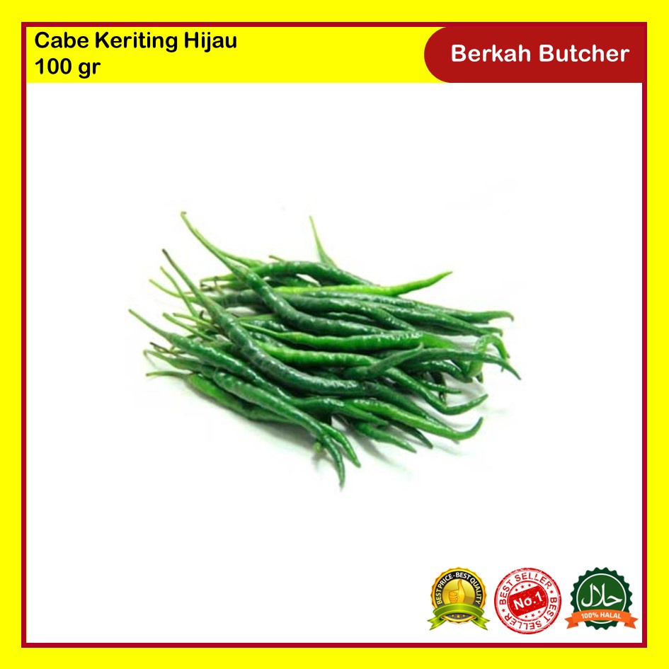 Cabe Keriting Hijau Segar 100 gr Berkah Butcher