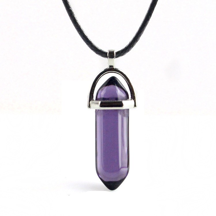 Kalung Gemstone / Kalung Liontin Amethyst Ametis Kecubung Chakra