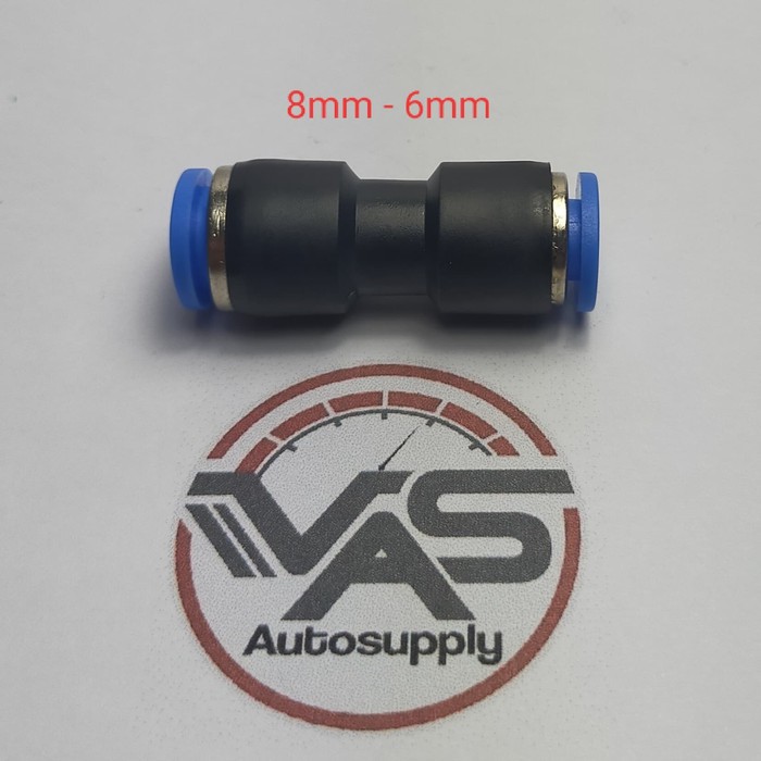 Nepel Selang PU Lurus Sambungan Selang 8mm - 6mm Ban-102
