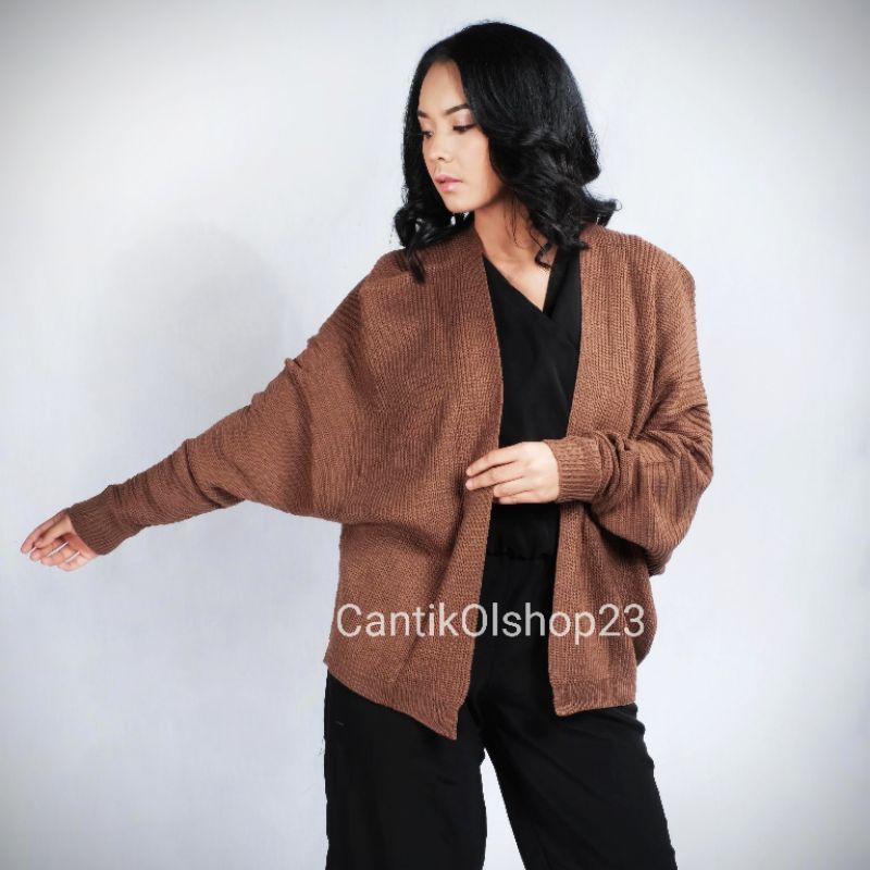 Cardigan Batwing Rajut wanita Oversize Premium TEBAL